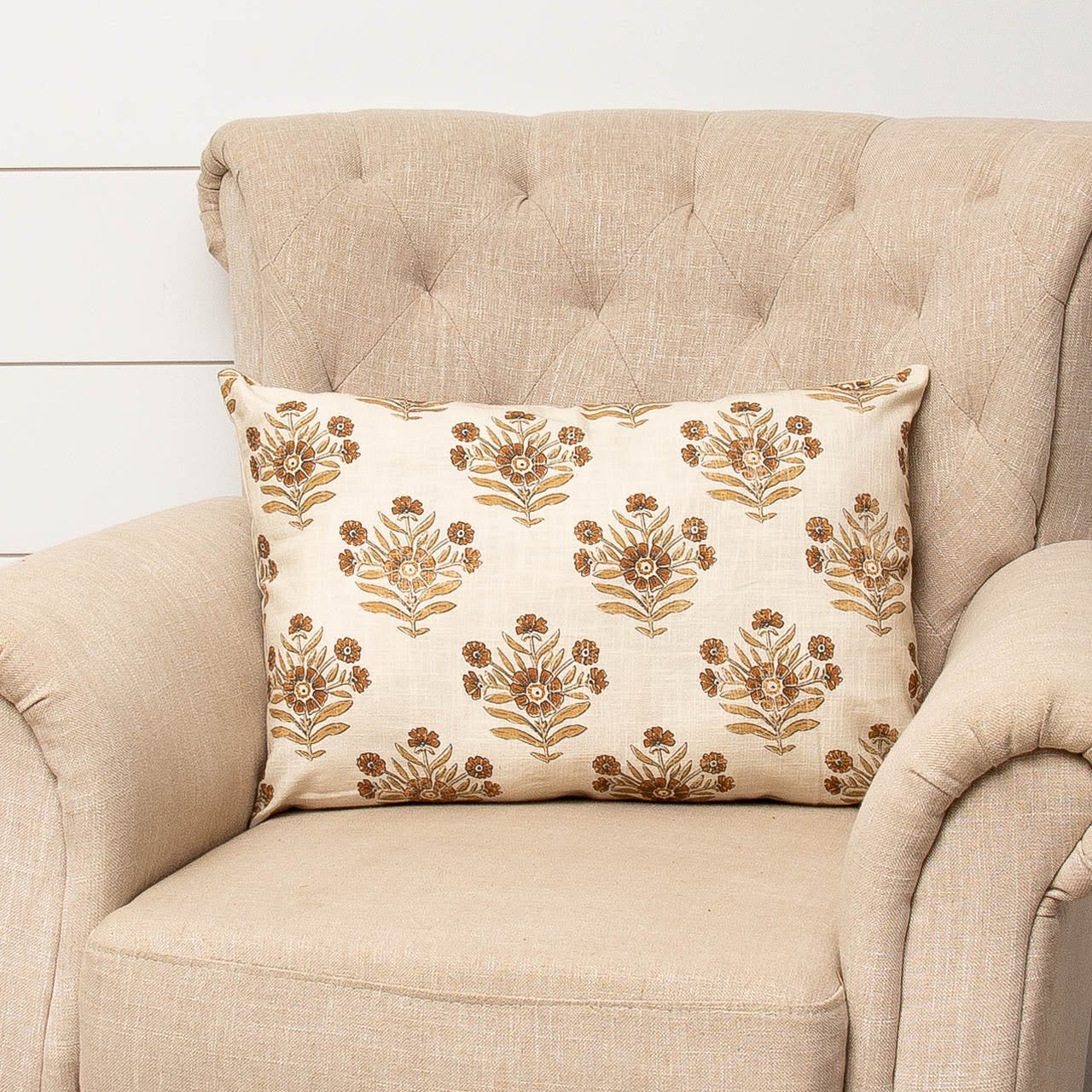 Block Print Lumbar Pillow