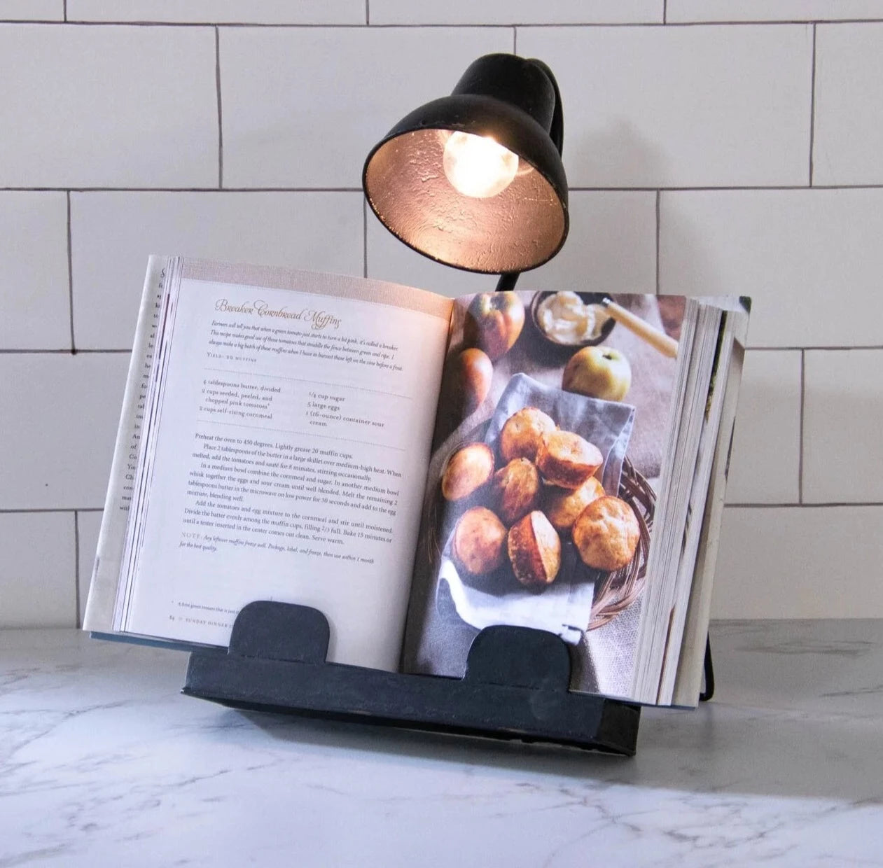 Black Metal Book Stand With Light