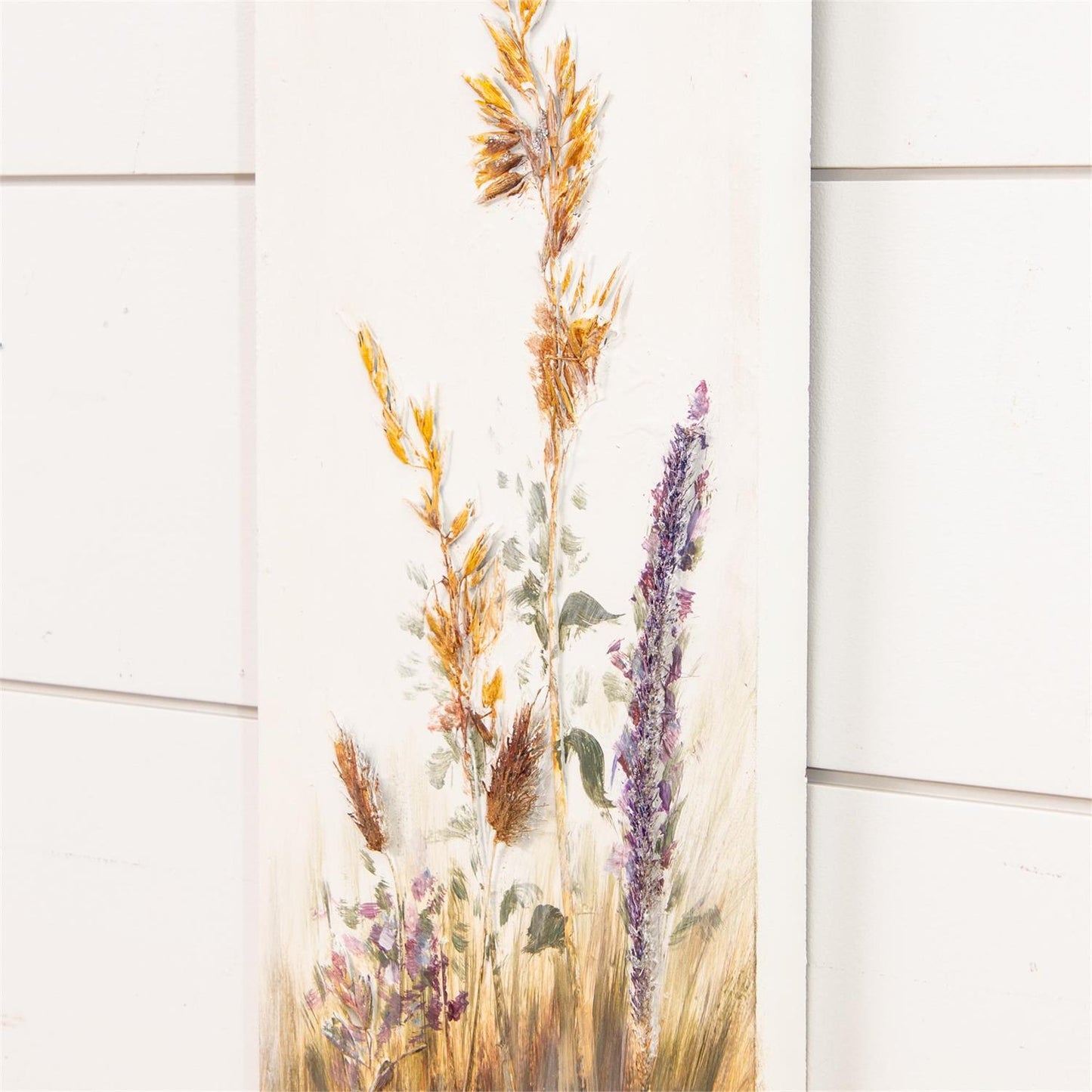 Embossed Colorful Wall Art, these rectangular wall prints have a embossed design with colorful floral stems, Set of 2