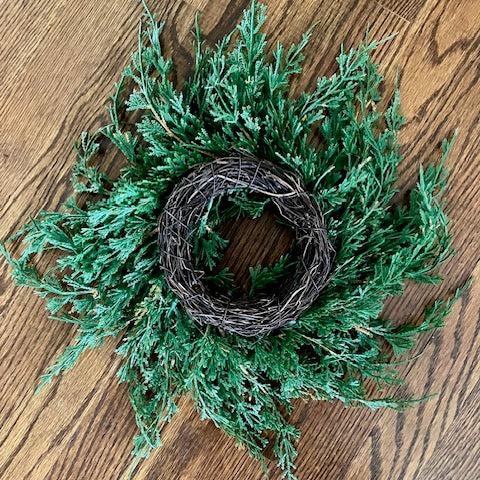 Shows the back side of candle ring whish is a 4 inch twig base ring .