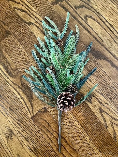 Norfolk Pine Spray with Pinecones