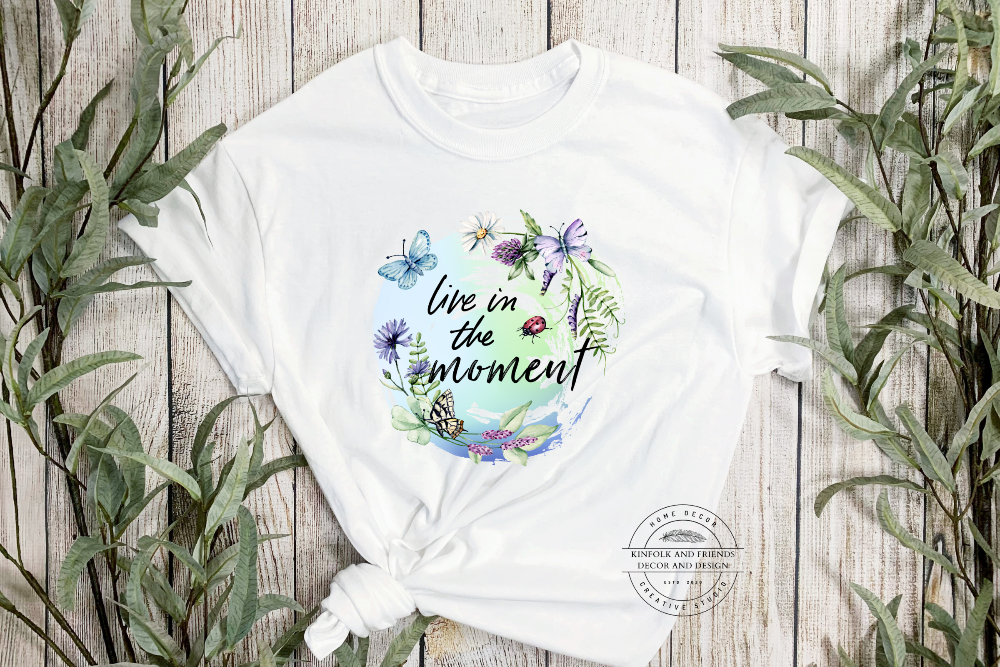 Live in the moment White Adult T shirt