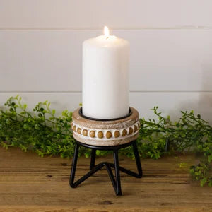 Beaded Pillar Candle Stand, Small