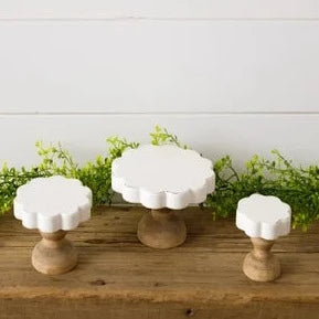 Chippy Floral Shaped Wood Riser, Set of 3