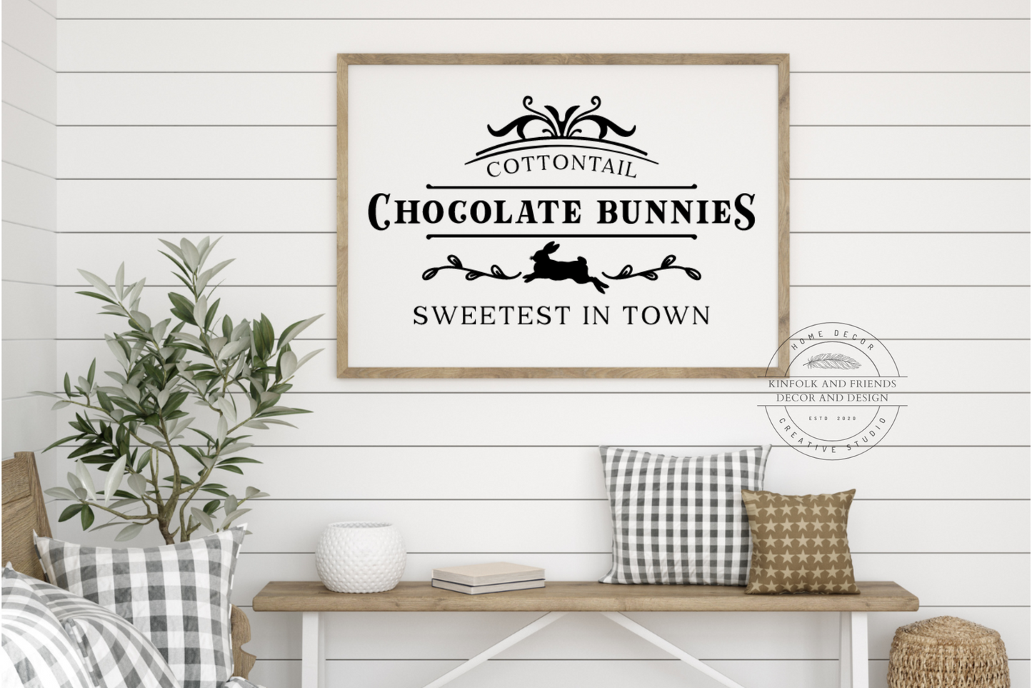 Cottontail Chocolate Bunnies Sweetest In Town Framed Sign