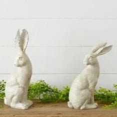Distressed White Rabbits, Set of 2