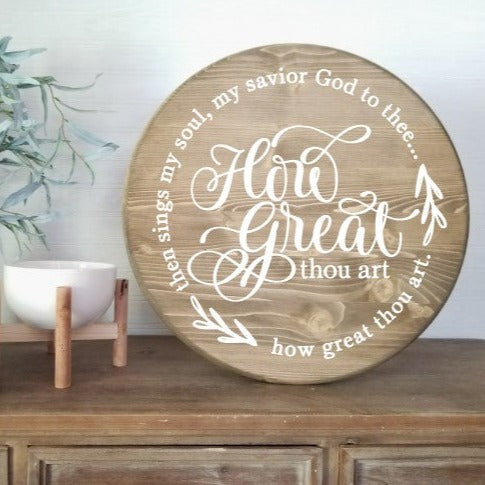 How great thou art round sign