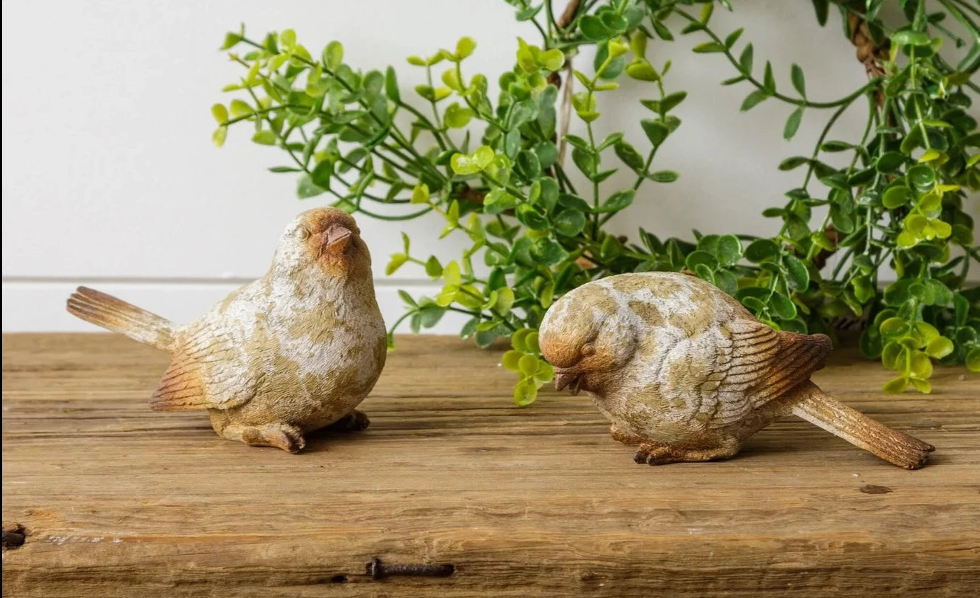 Weathered Finish Bird Figurines