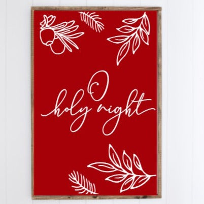 O Holy Night Red with White letters