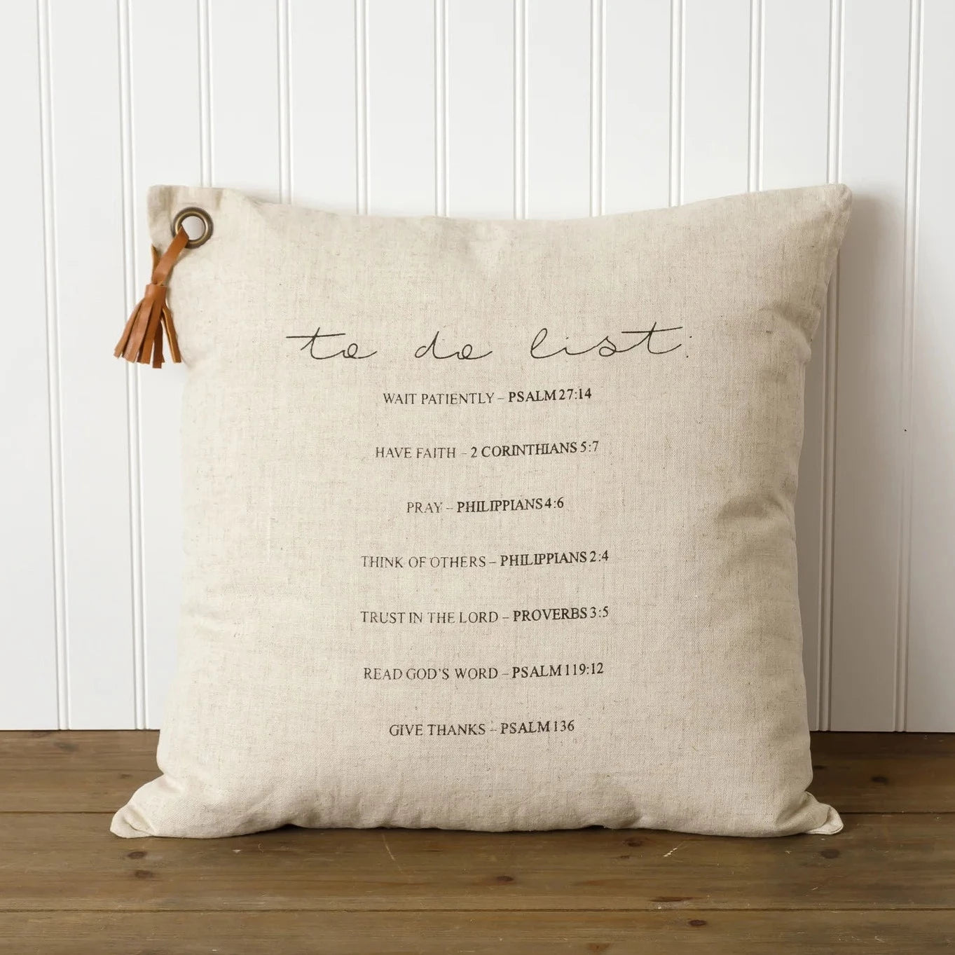 To Do List Pillow with Bible Verses for Each