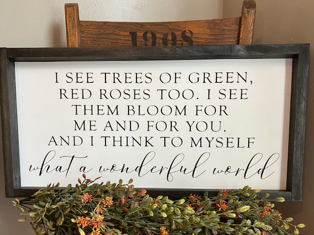 What A Wonderful World Sign, Ebony Frame