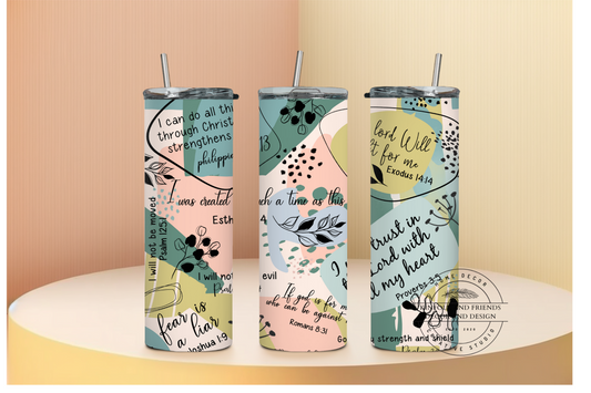 Tumbler with a variety of Bible Verses 