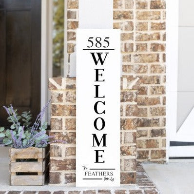 Personalized Family Welcome  Porch Leaner