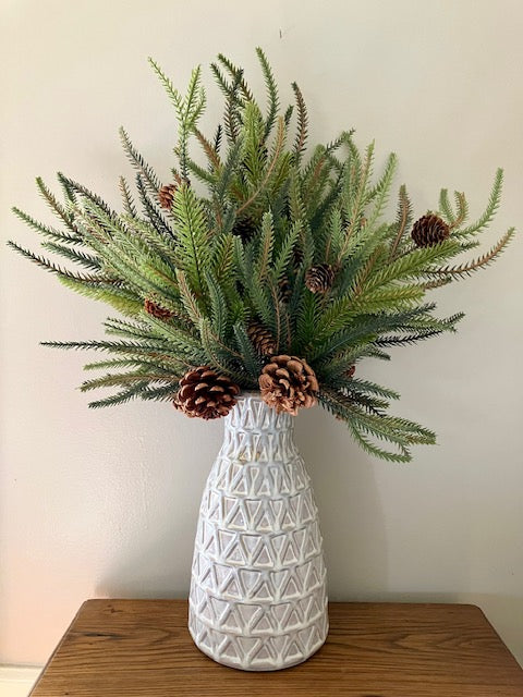 Norfolk Pine Spray with Pinecones