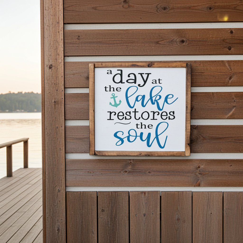 A Day at the Lake, Framed Wall Sign