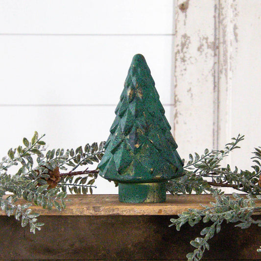 Spruce green mercury glass tabletop pine tree 