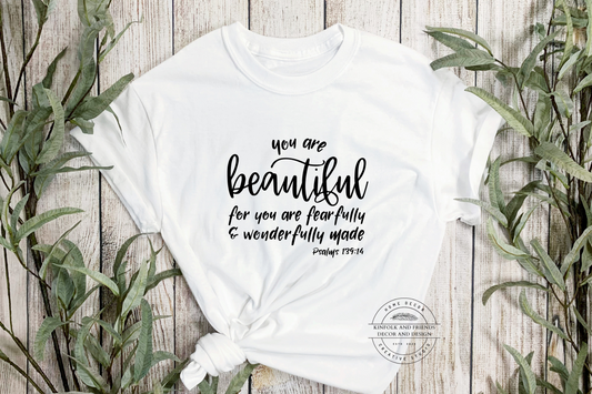 You Are Beautiful White Adult T Shirt