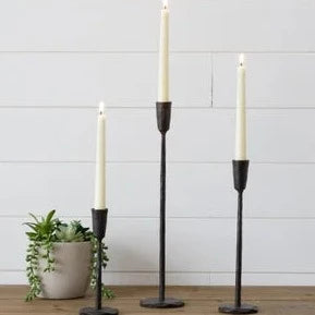 Black Iron Candle Holders, Set of 3