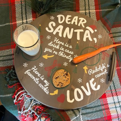 Dear Santa Tray with milk, cookie and carrot