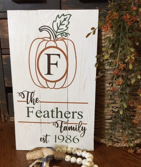 Personalized Fall Family Sign 