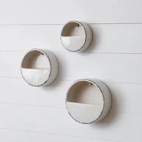 Hangable Wall Planters with distressed finish. set of 3