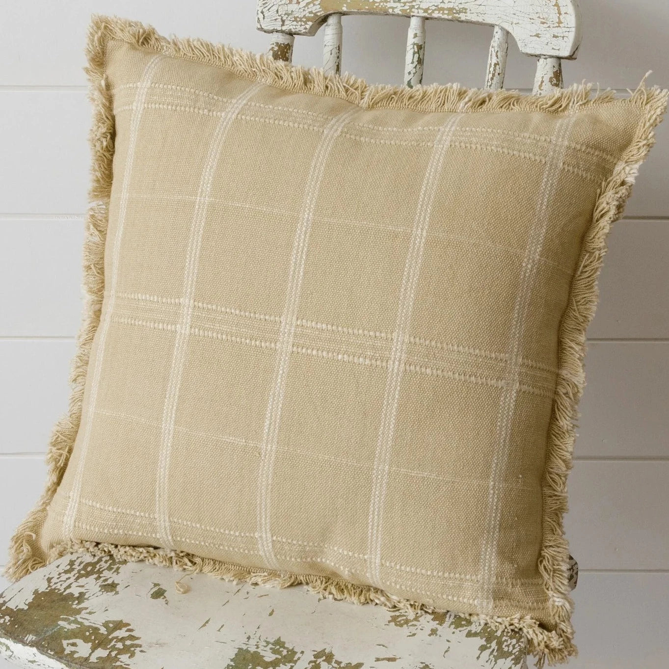 Natural Plaid Pillow 