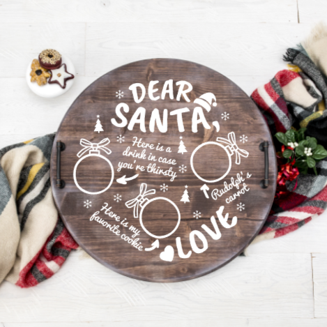 Dear Santa Tray White Lettering 