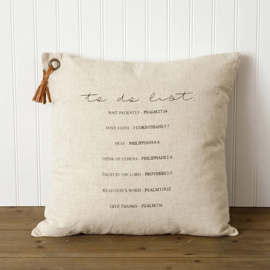 To Do List Pillow with Bible Verses for Each 